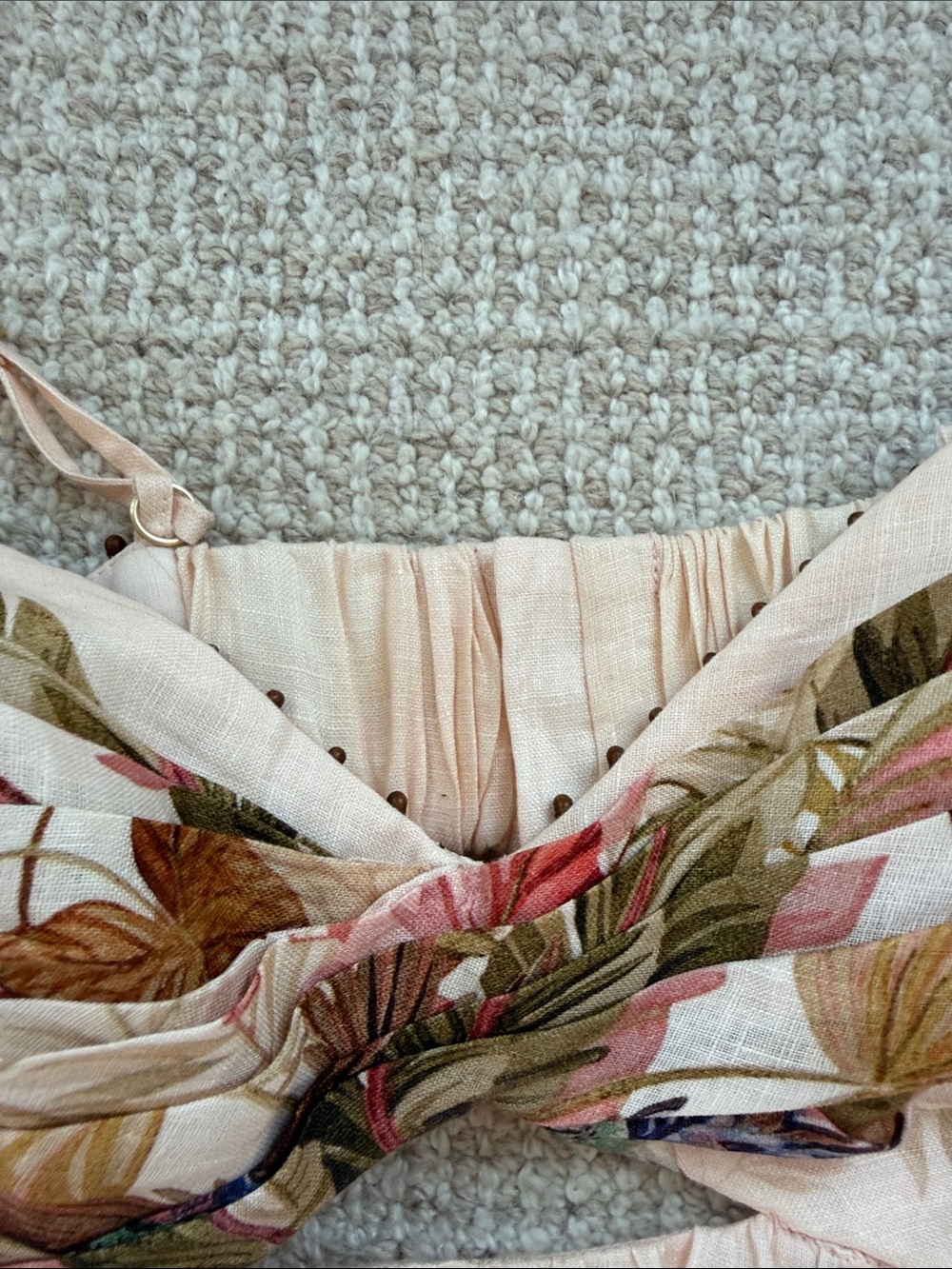 Zimmermann Ascension Twist Front Dress in Cream Palm Floral NWT - Size US 6 - Picture 6 of 13